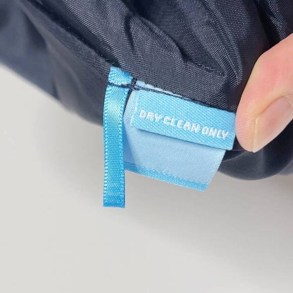 J McLaughlin Size 10 Navy Blue Cotton Stretch Textured Mini Skirt Made in USA - Picture 10 of 10